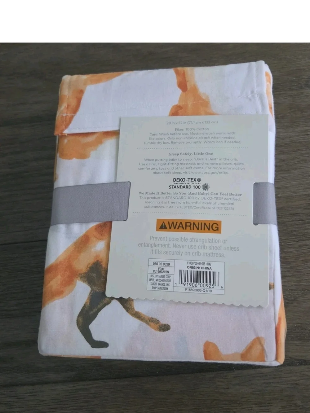 Cloud Island Fox Crib Fitted Sheet Cotton New In Package